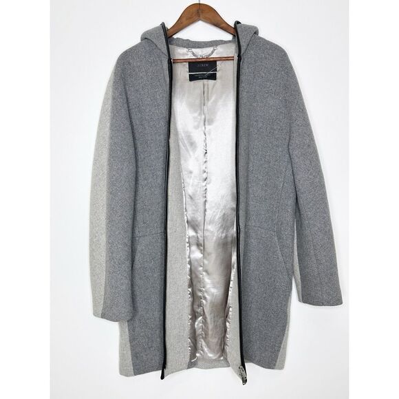 J. Crew Stadium Cloth Hooded Wool Coat Nello Gori Gray Size Extra Large - Picture 8 of 12